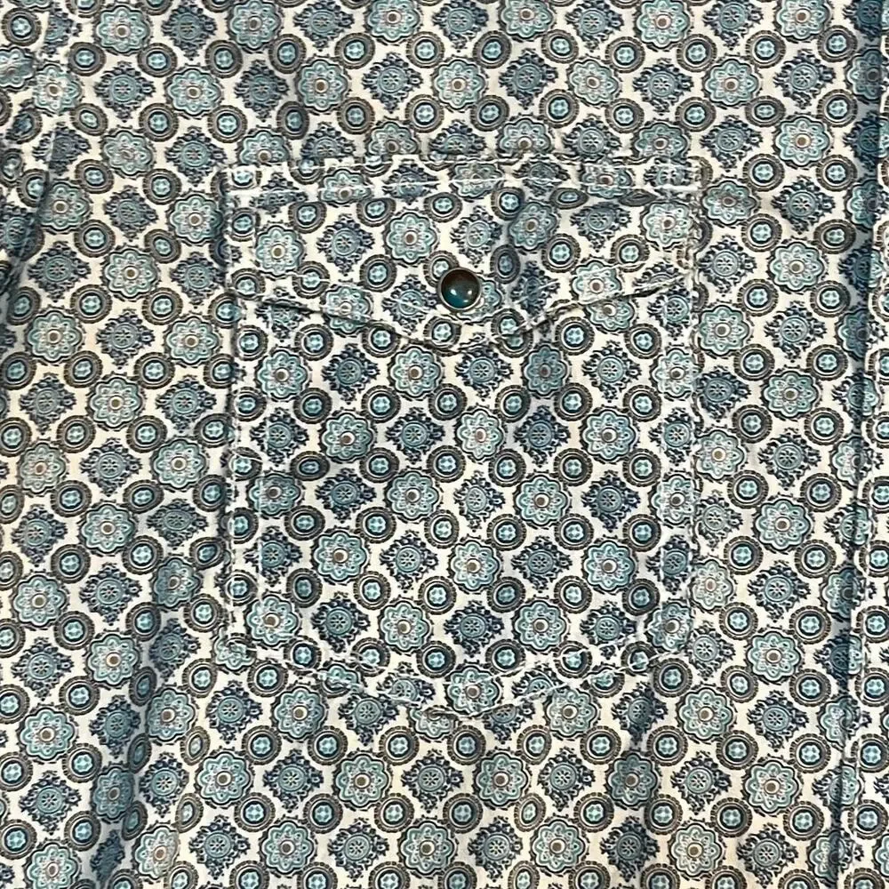 Wrangler 20X Competition Advanced Comfort Blue Pearl Snap M Geometric Western